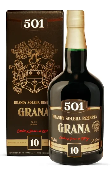 Fľaša alkoholu 501 Brandy Grana